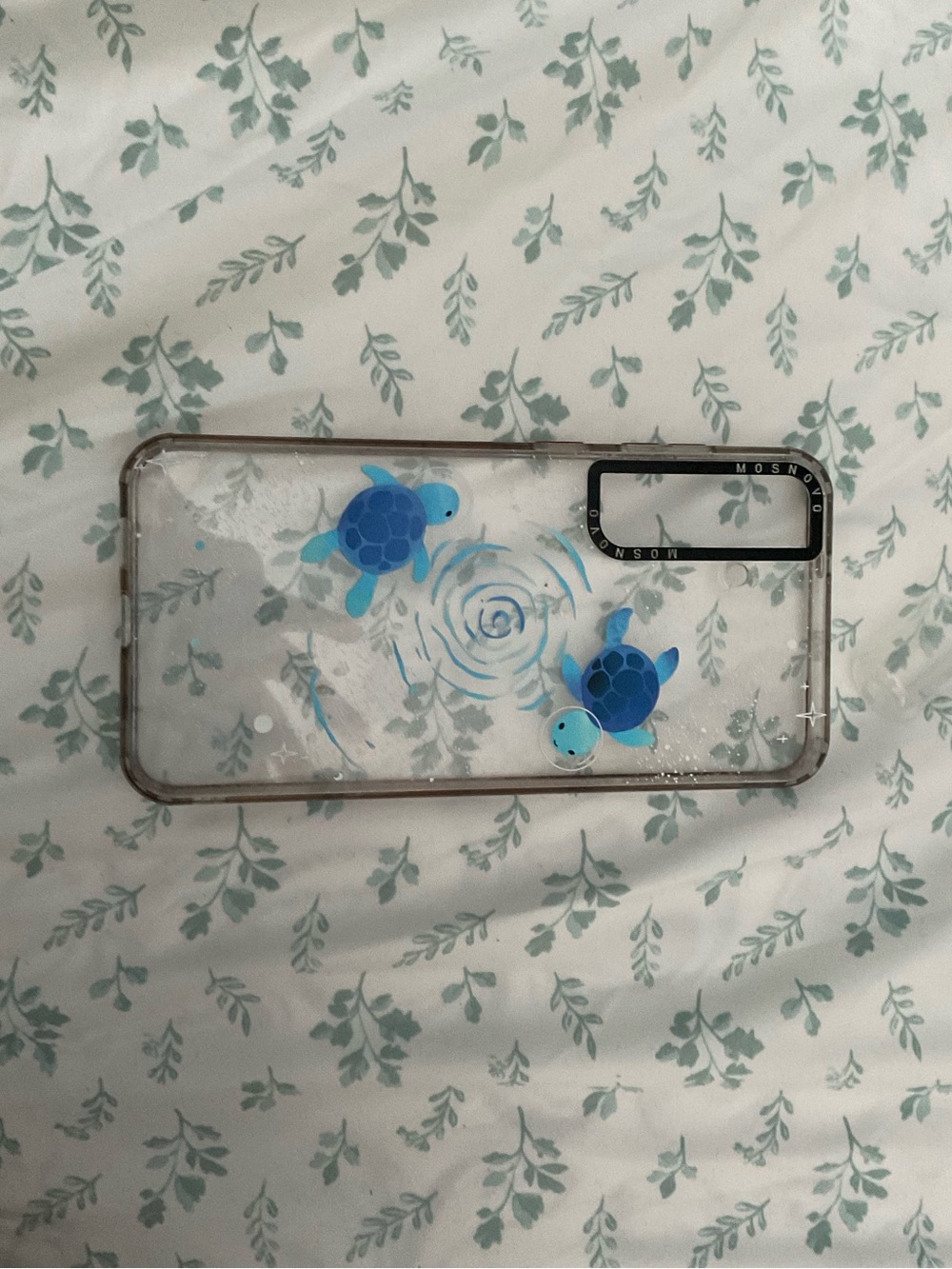 Clear Turtle Print Phone Case - Blue